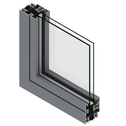 Окно из алюминия - SOLEAL 65 EVOLUTION VISIBLE - TECHNAL - со створкой / с двойным остеклением / 2 створки