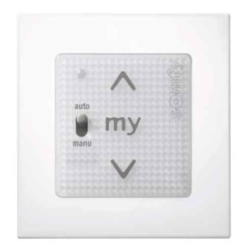 Переключатель для системы домашней автоматизации - SMOOVE UNO IO WALL SWITCH + FRAME PURE - SOMFY - нажимная кнопка / электронный / для поверхностного монтажа