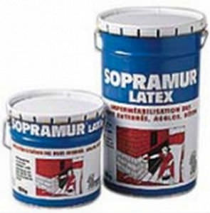 Битумная гидроизоляция для стены - SOPRAMUR LATEX - SOPREMA - для грунта / волокнистая