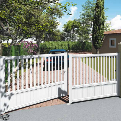 Створчатое ворота - ROMANCE - Sapa Building Systems - из алюминия / с пластинками / со встроенной калиткой
