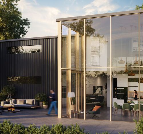 Панельная тонкостенная перегородка - SLIMWALL 35 - Reynaers Aluminium - из алюминия и стекла / из стекла / декоративная