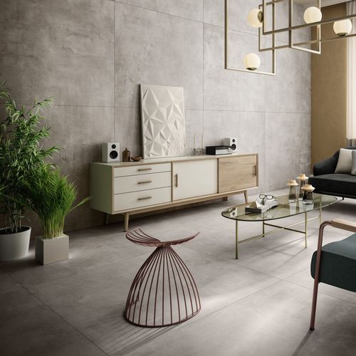 Плитка из фарфора - MAXIMUS BASIC CONCRETE XL - RAK Ceramics - матовая / для интерьера / настенная