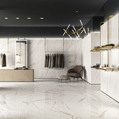 Плитка из керамогранита - TRILOGY : CALACATTA WHITE - Panaria ceramica - полированная / глянцевая / эмалевая