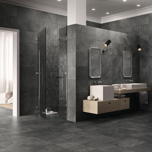 Плитка из керамогранита - TRUE : SOFT BLACK - Panaria ceramica - естественная отделка / для интерьера / настенная