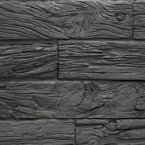 Декоративная панель из полиэстера - HORIZONTAL WOODEN SLEEPERS BLACK - MSD Panels - из стекловолокна / настенный / набивной