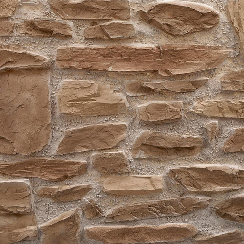 Декоративная панель из полиэстера - RUSTIC STONE LIGHT-BROWN - MSD Panels - из стекловолокна / настенный / набивной