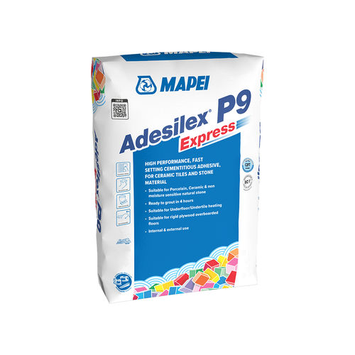 Клей для керамической плитки для восстановительных работ - ADESILEX P9 EXPRESS - MAPEI - непромокаемый / для плиточного пола / для каменной кладки