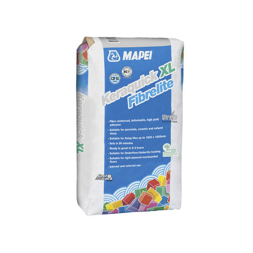Клей для керамической плитки для цементирования - KERAQUICK XL FIBRELITE - MAPEI - для расшивки швов / для плиточного пола / из цемента, армированного волокнами