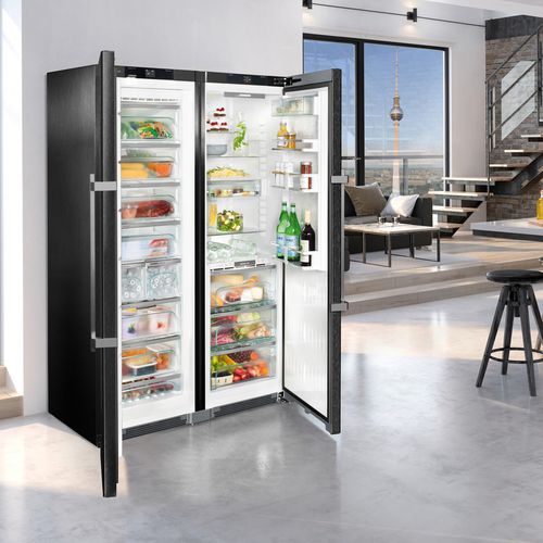 Холодильник с двойной дверью - SBSBS 8673 PREMIUM BIOFRESH NOFROST - LIEBHERR - для бытового использования / отдельно стоящий / серый