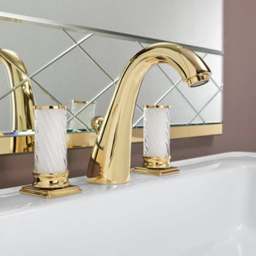 Двухрычажный смеситель для раковины - FORTUNY 000RBFN080CR - Oasis Group srl - настольный / из позолоченной латуни / для ванной комнаты