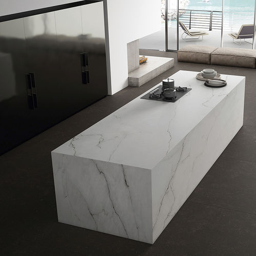 Плита из камня из шифера - CALACATTA - APAVISA PORCELANICO - для внутренней компоновки / полированная / имитация мрамора