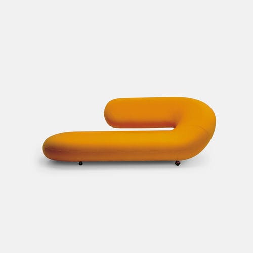 Современный полудиван - Chaise Longue - Artifort - из ткани / с роликами / синий