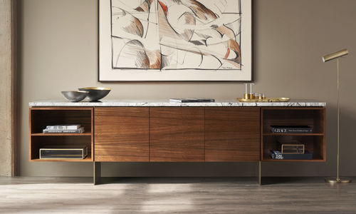 Современный буфет - MATERA - BERNHARD design - из нержавеющей стали / из фанерованной древесины / из орехового дерева