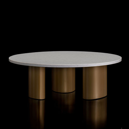 Современный журнальный столик - MARLOWE - BERNHARD design - из фанерованной древесины / из кварца / с основанием из нержавеющей стали