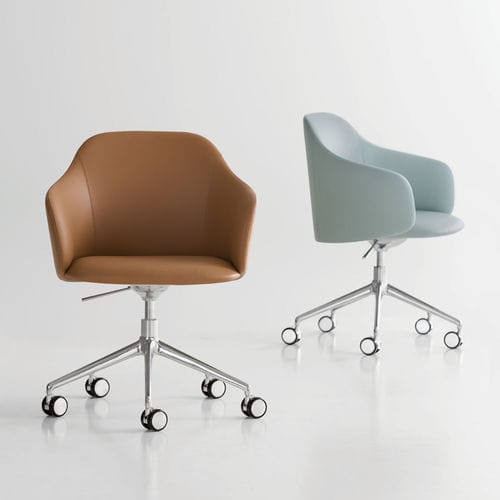 Современный стул для посетителей - PRELUDE - BERNHARD design - для интерьера / из кожи / из ткани