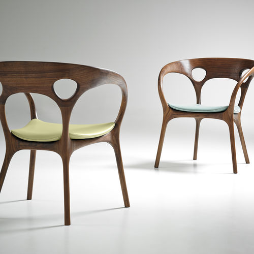 Современный cтул - ANNE - BERNHARD design - для интерьера / из кожи / из американского ореха