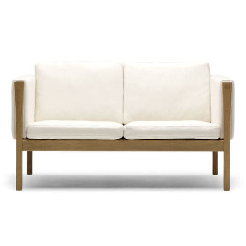 Современный диван - CH162 - Carl Hansen & Son - из кожи / белый / Hans J. Wegner