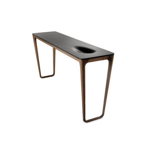 Современный стол-консоль - LUNA  - CECCOTTI COLLEZIONI - из Corian® / с основанием из американского ореха / прямоугольный