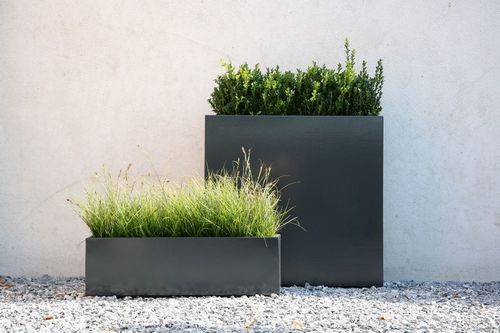 Кадка для садовых растений из гальванизированной стали - FLOWERBOX - Conmoto - квадратная / современная / для интерьера