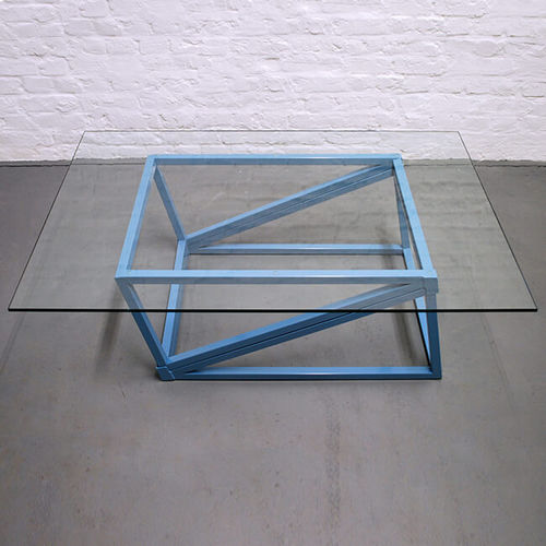 Современный журнальный столик - A - Duffy London - из стекла / из стали, покрытой порошком / прямоугольный