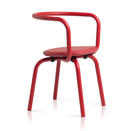 Современный cтул - PARRISH - emeco - для интерьера / из кожи / с основанием из алюминия