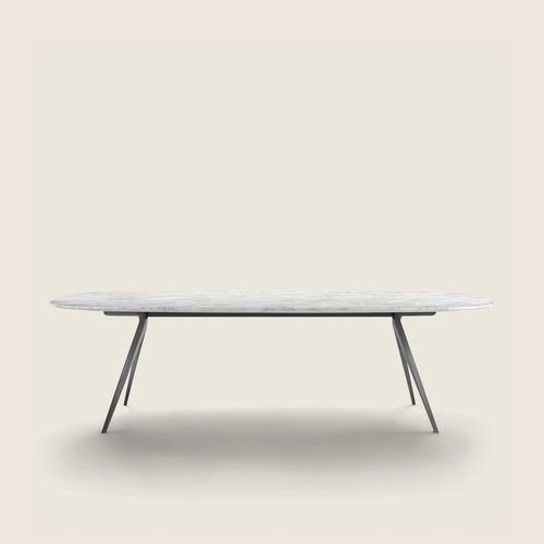 Современный обеденный стол - ZEFIRO - FLEXFORM - из алюминия / из орехового дерева / из тикового дерева