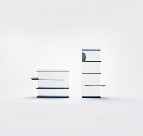 Высокий книжный шкаф - SLIDE - GLAS ITALIA - низкий / современный / из стекла