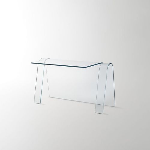 Современный рабочий стол - FOLIO - GLAS ITALIA - из стекла / панельные опоры