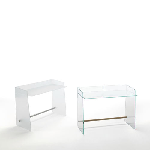 Современный рабочий стол - PIRANDELLO - GLAS ITALIA - из ясеня / из стекла / панельные опоры