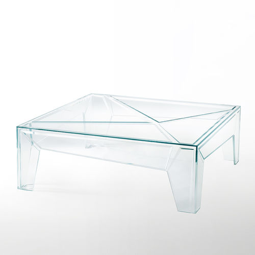 Современный журнальный столик - HYPER - GLAS ITALIA - из кристалла / квадратный / для бытового использования