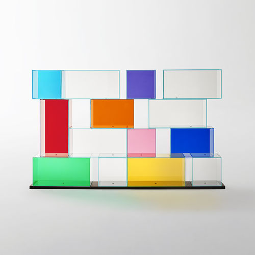 Модульный книжный шкаф - QUANTUM - GLAS ITALIA - современный / из стекла / Piero Lissoni