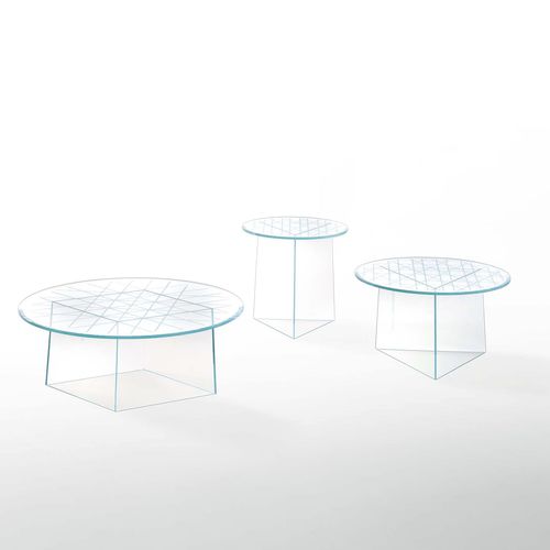Современный журнальный столик - TWINKLE - GLAS ITALIA - из стекла / круглый / для бытового использования