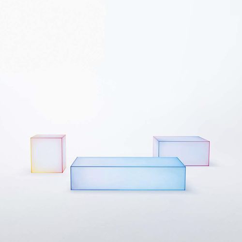 Современный журнальный столик - SOFT - GLAS ITALIA - из стекла / прямоугольный / квадратный