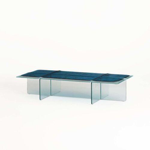 Современный журнальный столик - GLACIER - GLAS ITALIA - из стекла / со стеклянным основанием / прямоугольный