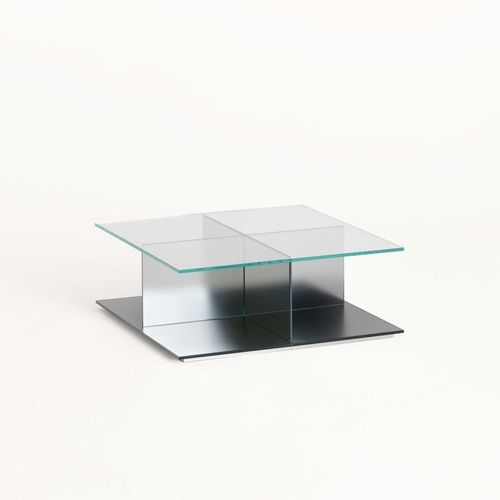 Современный журнальный столик - CARTESIO - GLAS ITALIA - из закаленного стекла / с основанием из закаленного стекла / квадратный