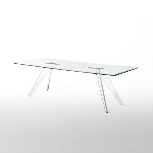 Современный обеденный стол - ALISTER   - GLAS ITALIA - из стекла / прямоугольный / круглый