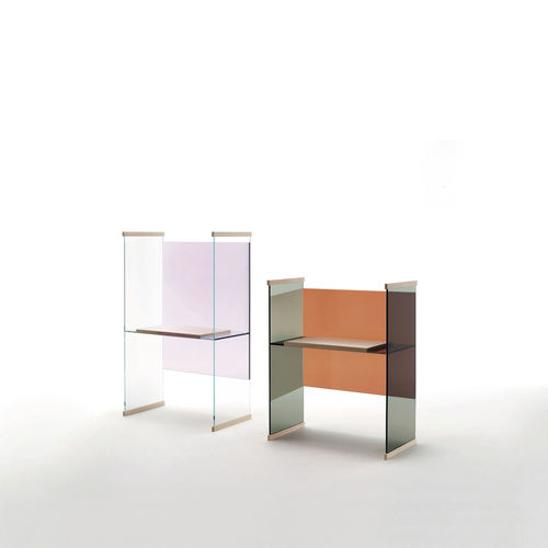 Современный рабочий стол - DIAPOSITIVE  - GLAS ITALIA - из дуба / из ясеня / из стекла