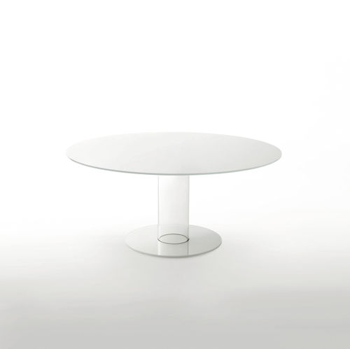 Современный обеденный стол - HUB  - GLAS ITALIA - из лакированного стекла / круглый / для профессионального использования