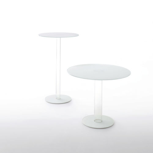 Современный стол для бистро - HUB  - GLAS ITALIA - из закаленного стекла / из лакированного стекла / круглый