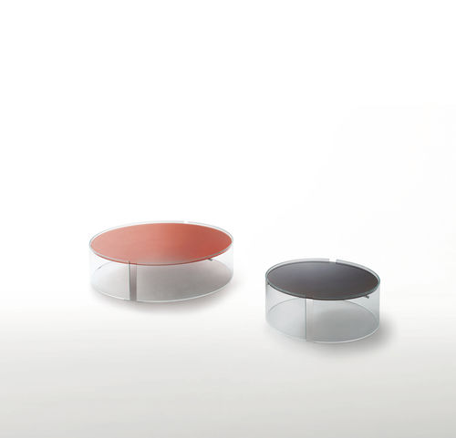 Современный журнальный столик - SPLIT  - GLAS ITALIA - из стекла / круглый / для бытового использования