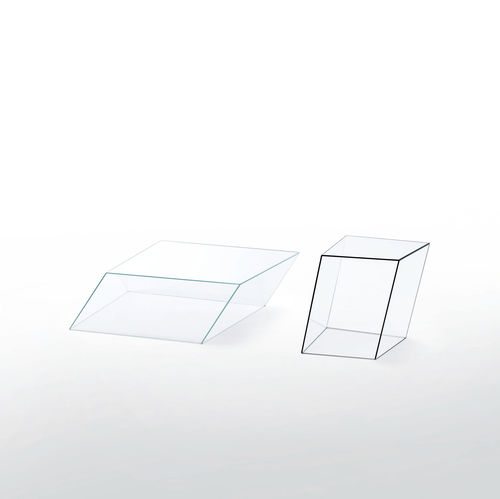 Современный журнальный столик - WIREFRAME - GLAS ITALIA - из стекла / трапециевидный / для бытового использования