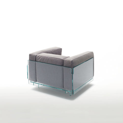 Современное кресло - CRYSTAL LOUNGE  - GLAS ITALIA - из ткани / из стекла / прозрачное