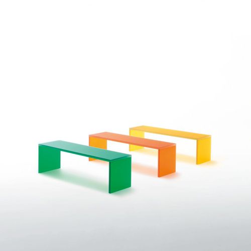 Современная скамейка - TRIENNALE  - GLAS ITALIA - из стекла / Michele de Lucchi
