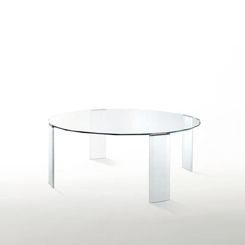 Современный обеденный стол - KOOH-I-NOOR - GLAS ITALIA - из стекла / круглый / для бытового использования