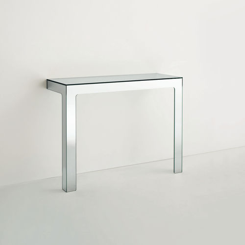 Современный стол-консоль - MIRROR MIRROR  - GLAS ITALIA - из стекла / прямоугольный / для бытового использования