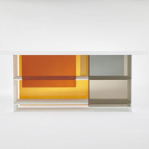 Низкий книжный шкаф - LAYERS - GLAS ITALIA - современный / из стекла / Studio Nendo