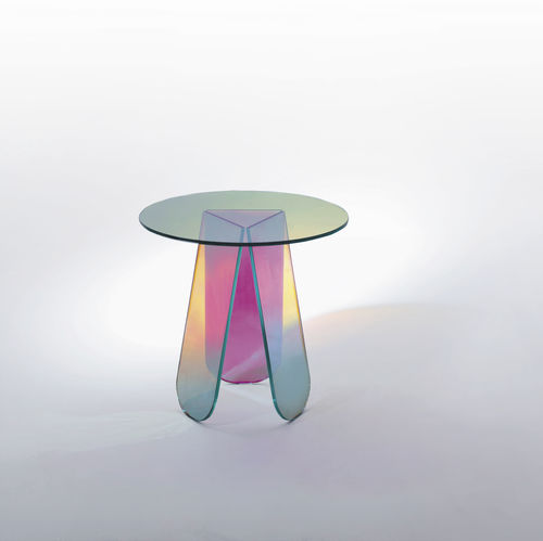 Современный журнальный столик - SHIMMER  - GLAS ITALIA - из стекла / круглый / овальный