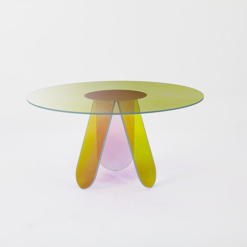 Современный обеденный стол - SHIMMER  - GLAS ITALIA - из стекла / для бытового использования / для интерьера