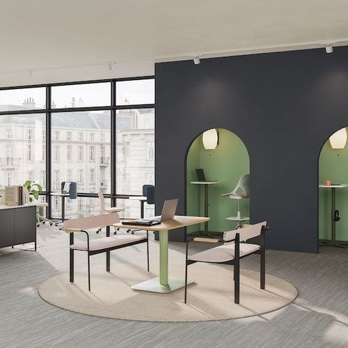 Скамейка минималистский дизайн - BETWIXT  - Herman Miller - из дерева / из ткани / из стали