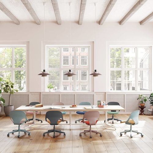 Современный cтул - ZEPH - Herman Miller - для интерьера / из ткани / с основанием из металла